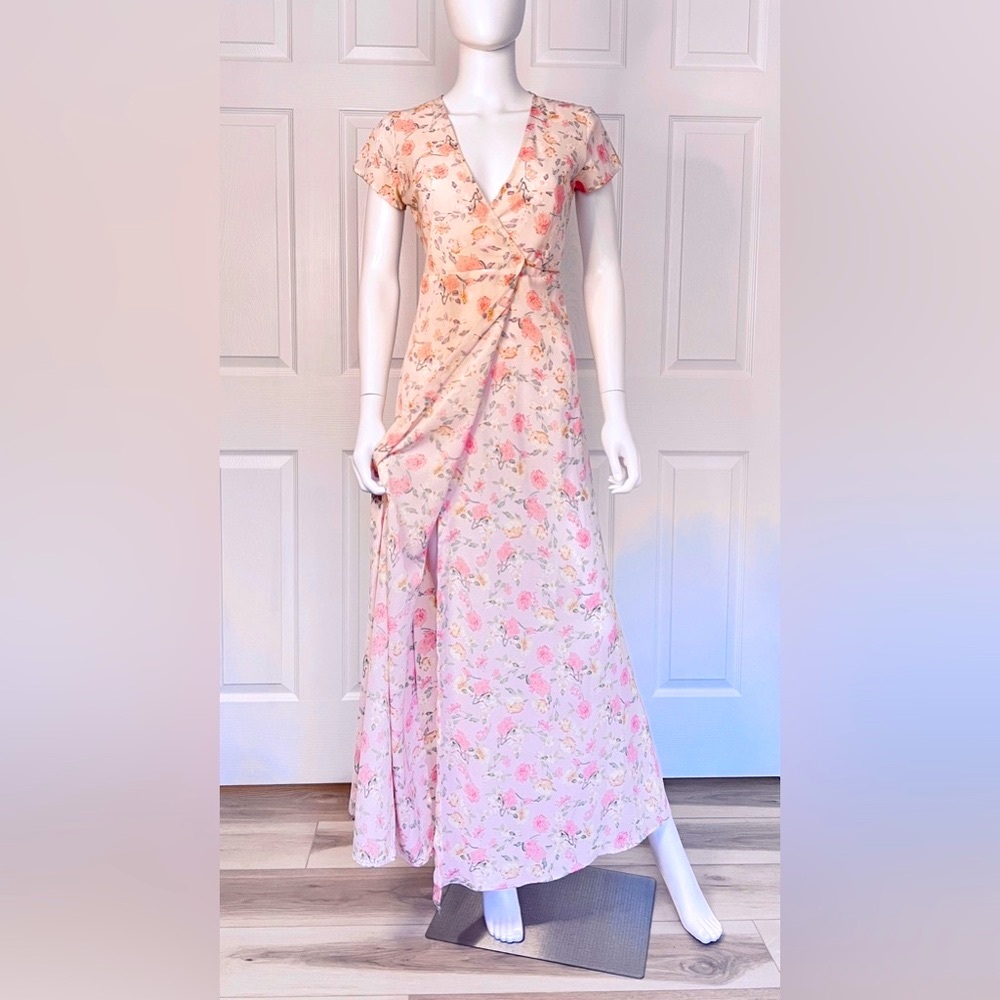 Nasty Gal Light Pink Floral Maxi Dress - US SIZE XS